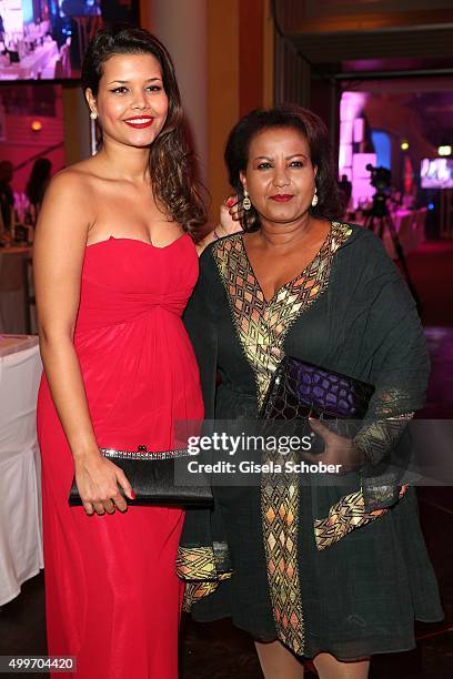 Almaz Boehm, widow of Karlheinz Boehm and her daughter Aida Boehm attend the Audi Generation Award 2015 at Hotel Bayerischer Hof on December 2, 2015...