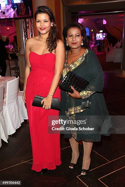 Almaz Boehm, widow of Karlheinz Boehm and her daughter Aida Boehm attend the Audi Generation Award 2015 at Hotel Bayerischer Hof on December 2, 2015...