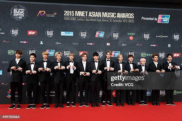 Arrive at the red carpet of the 2015 Mnet Asian Music Awards at AsiaWorld-Expo on December 2, 2015 in Hong Kong, Hong Kong.