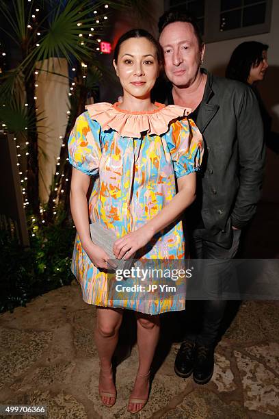 China Chow and Julian Lennon attend the Jeremy Scott Art Basel Party at The Hall on December 2, 2015 in Miami Beach, Florida.