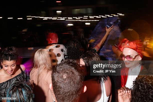 Guests attend the Jeremy Scott Art Basel Party at The Hall on December 2, 2015 in Miami Beach, Florida.