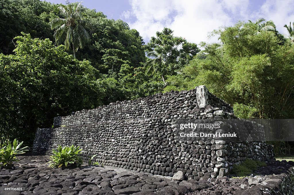 Marae site on Big Island of Tahiti