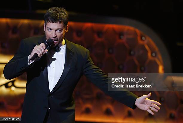Harry Connick Jr. Performs during "Sinatra 100: An All-Star GRAMMY Concert" celebrating the late Frank Sinatra's 100th birthday at the Encore Theater...