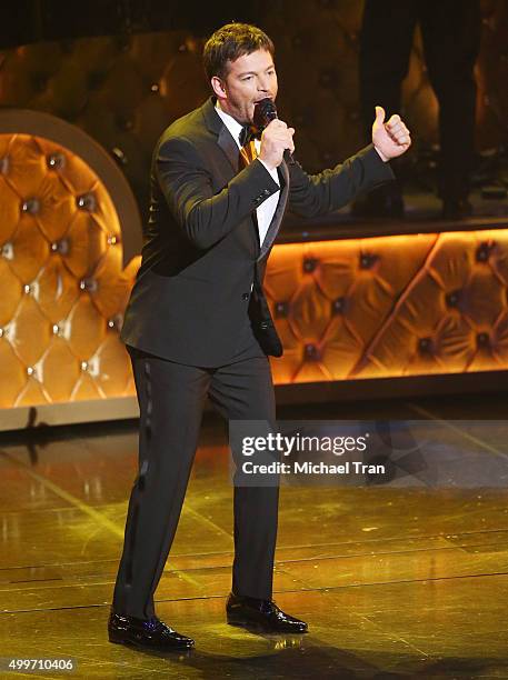 Harry Connick Jr. Performs onstage during "Sinatra 100: An All-Star GRAMMY Concert" celebrating the late Frank Sinatra's 100th birthday held at the...