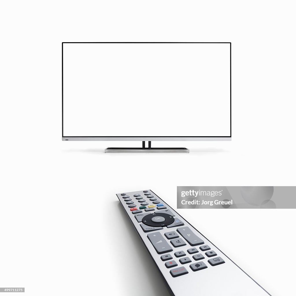 Flat screen TV and remote control