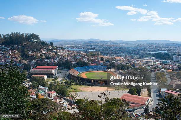 View of soccer stadium in Antananarivo, the capital city of Madagascar.