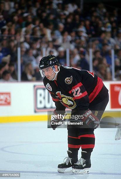 Norm Maciver of the Ottawa Senators skates on the ice during an NHL game against the Tampa Bay Lightning on November 13, 1992 at the Expo Hall in...