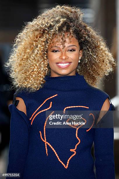 Fleur East seen leaving the ITV Studios after an appearance on 'Lorraine' on December 3, 2015 in London, England.