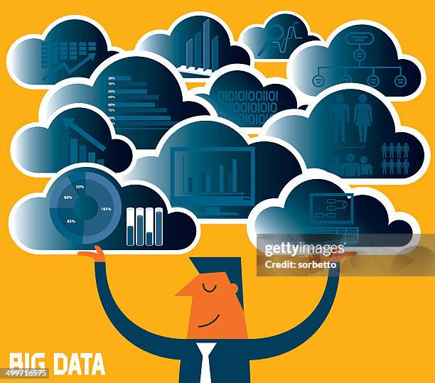 big data - virtual presentation graph stock illustrations