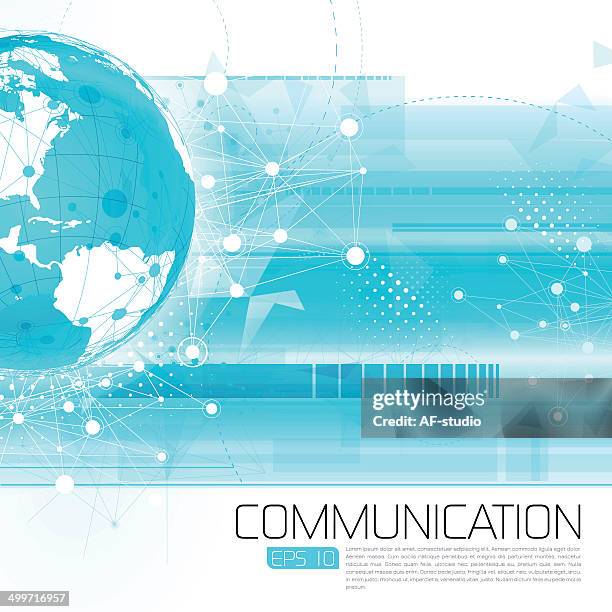 abstract network background - world map 3d stock illustrations