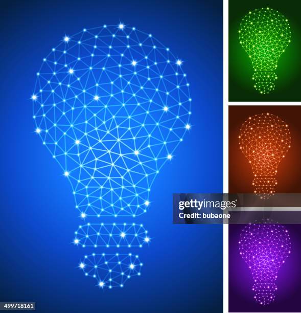 lightbulb on triangular nodes connection structure vector art - circuit resistor stock illustrations