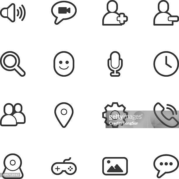 stockillustraties, clipart, cartoons en iconen met chat app icons - regular outline - gossip