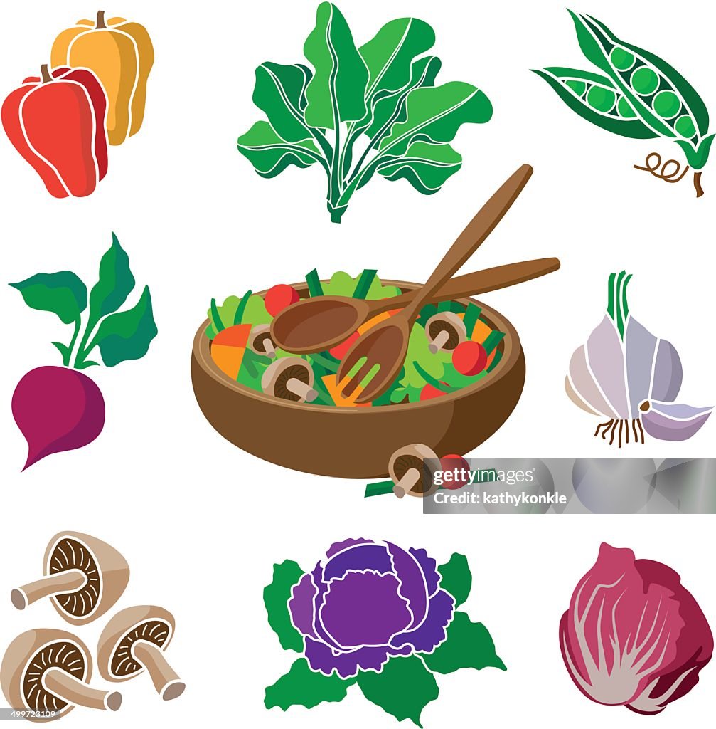 Salad and ingredients