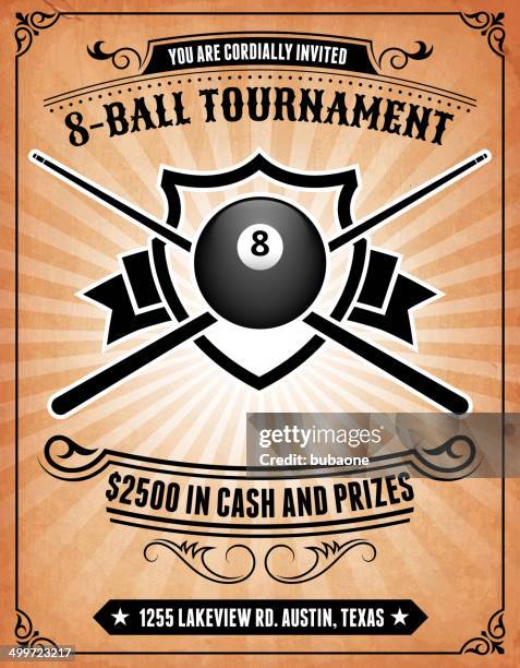 billiards tournament on royalty free vector background poster - championship poster stock illustrations