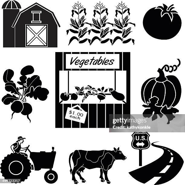 farm stand by the road - produce stand rural stock illustrations
