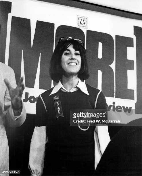American journalist and author Nora Ephron smiles during a panel discusison entitled 'How They Cover Me' at the A.J. Liebling Counter-Convention, New...