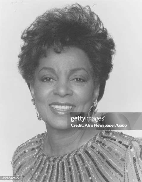 Portrait of African-American playwright, actress, poet and activist Ruby Dee smiling, 1970.