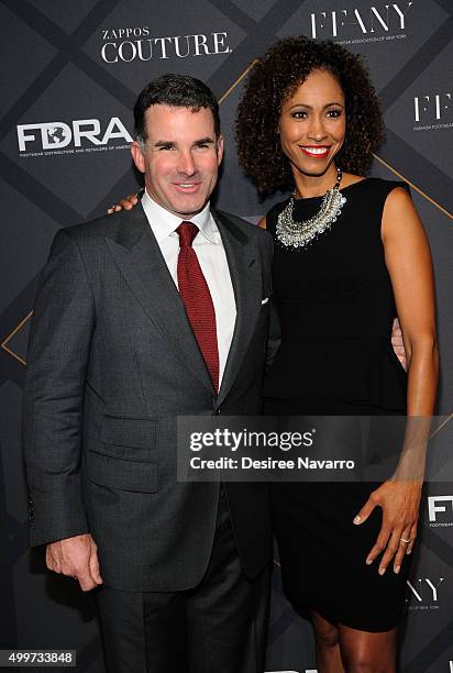 And Founder of Under Armour, Kevin Plank and Host of NBA Countdown on ESPN/ABC Sage Steele attend the 29th FN Achievement Awards at IAC Headquarters...