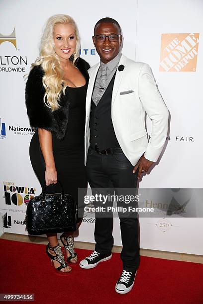 Tommy Davidson with wife Amanda Davidson attend Ebony Magazine's Power 100 Gala at The Beverly Hilton Hotel on December 2, 2015 in Beverly Hills,...