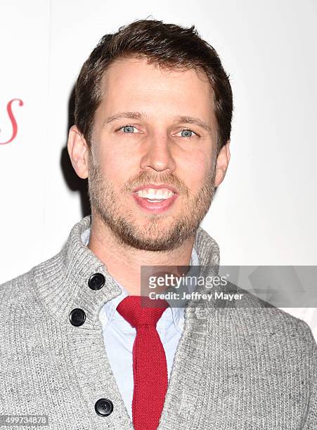 Actor Jon Heder arrives at the premiere of Unstuck's 'Christmas Eve' at the ArcLight Hollywood on December 2, 2015 in Hollywood, California.
