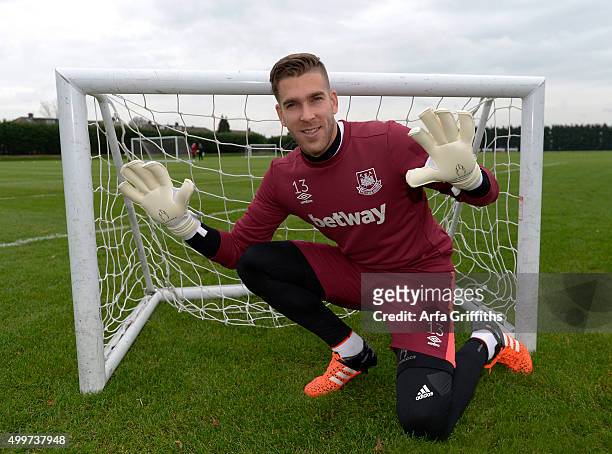 Adrian San Miguel of West Ham United during training at Chadwell Heath on December 3, 2015 in London, England.