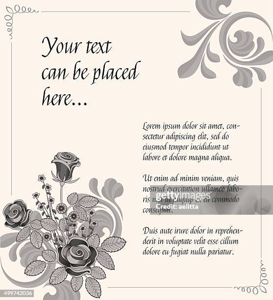 design with flowers and calligraphic elements. - rose pattern line stock illustrations