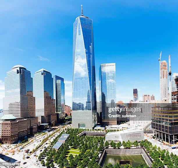 world trade center in new york city - national september 11 memorial & museum stockfoto's en -beelden