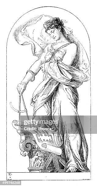 antique illustration of personification of architecture by ehrmann - ehemann stock illustrations