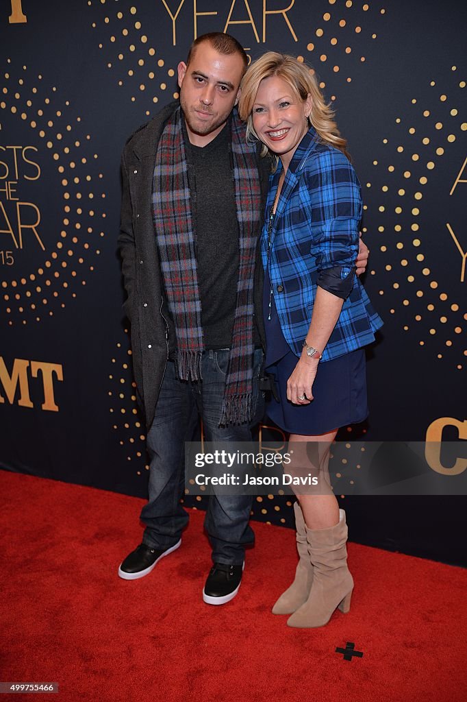 Joey Lauren Adams and husband, Brian Vilim arrive at CMT Artists of