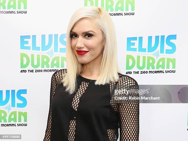 Gwen Stefani Visits "The Elvis Duran Z100 Morning Show" at Z100 Studio on December 3, 2015 in New York City.