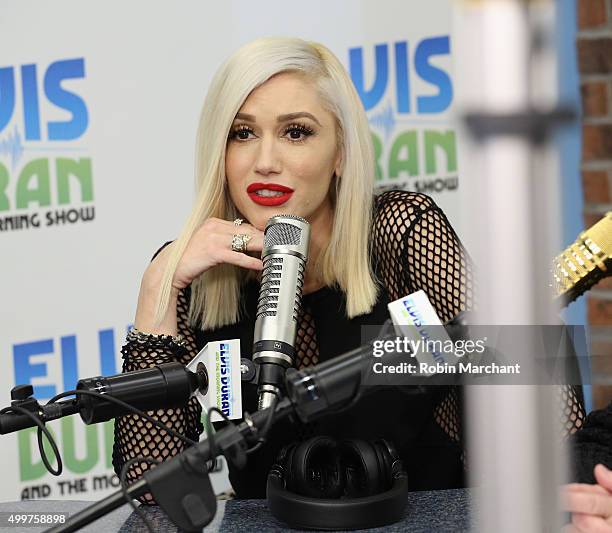 Gwen Stefani Visits "The Elvis Duran Z100 Morning Show" at Z100 Studio on December 3, 2015 in New York City.