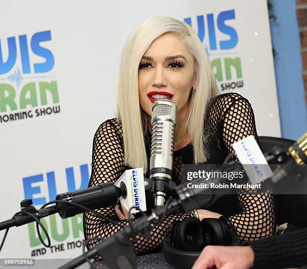 Gwen Stefani Visits "The Elvis Duran Z100 Morning Show" at Z100 Studio on December 3, 2015 in New York City.