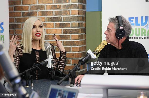 Gwen Stefani visits "The Elvis Duran Z100 Morning Show" with host Elvis Duran at Z100 Studio on December 3, 2015 in New York City.