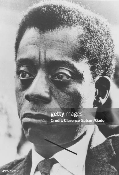 Portrait of James Baldwin wearing a concerned expression, San Francisco, California, 1980.