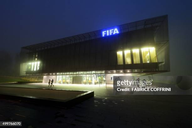The FIFA headquarters are pictured on December 3, 2015 in Zurich. - The unprecedented corruption scandal engulfing FIFA widened on December 3 with...