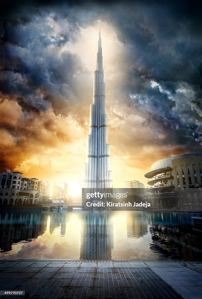 Cinematic View Of Burj Khalifa