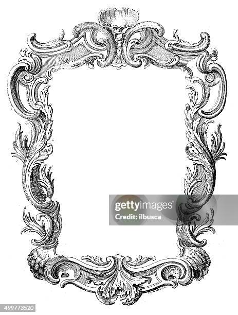 antique illustration of a decorated frame - victorian stock illustrations