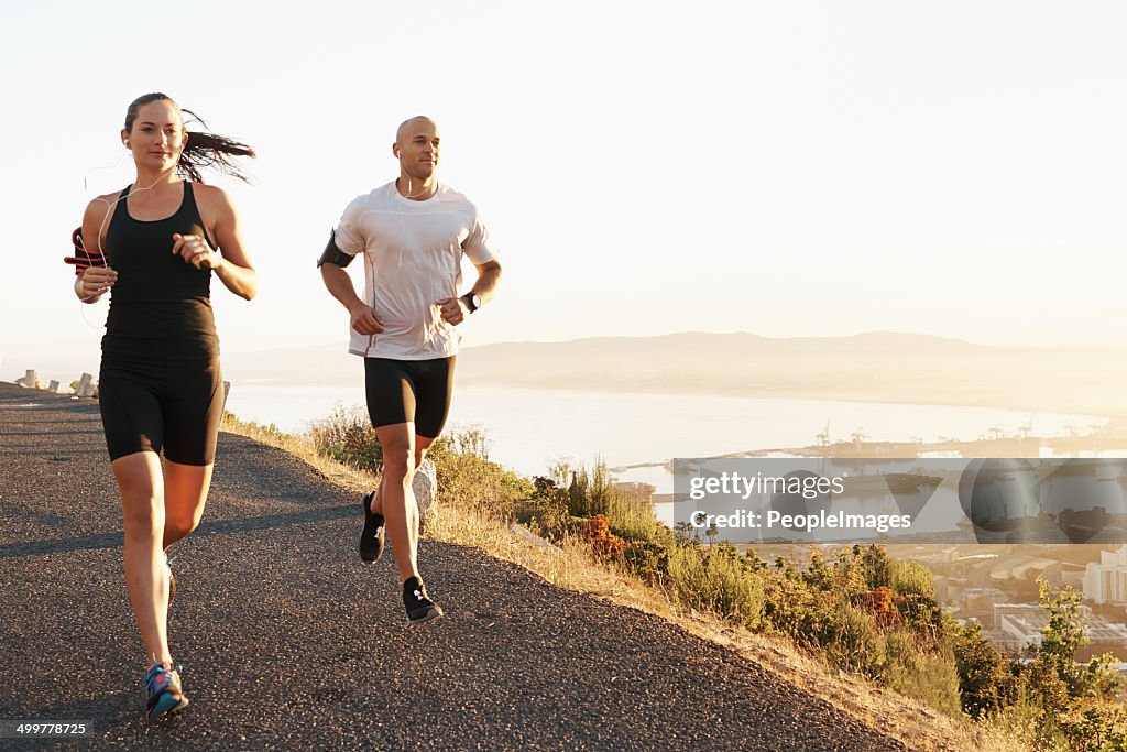 Running with music and a friend