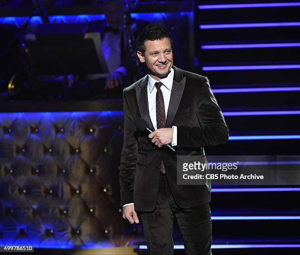 Jeremy Renner announces at the SINATRA 100 AN ALL-STAR GRAMMY CONCERT in Las Vegas to be broadcast on Sunday, Dec. 6, 2015 for the CBS Television...