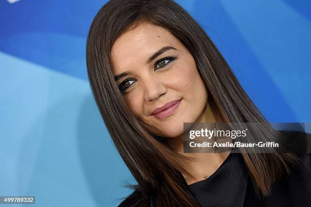 Actress Katie Holmes arrives at the WWD And Variety Inaugural Stylemakers' Event at Smashbox Studios on November 19, 2015 in Culver City, California.