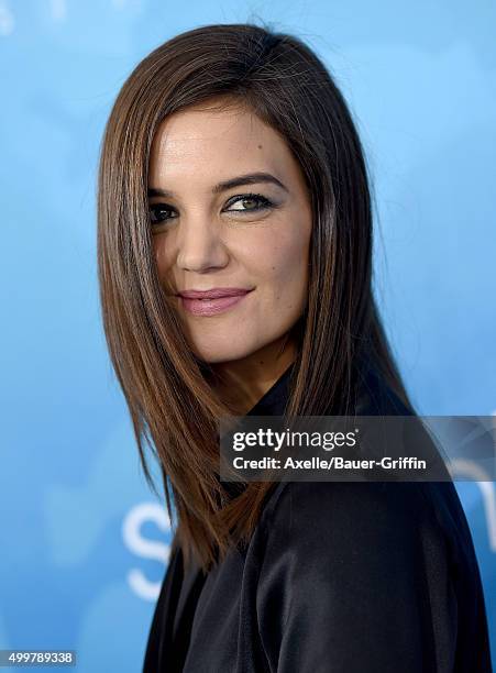 Actress Katie Holmes arrives at the WWD And Variety Inaugural Stylemakers' Event at Smashbox Studios on November 19, 2015 in Culver City, California.