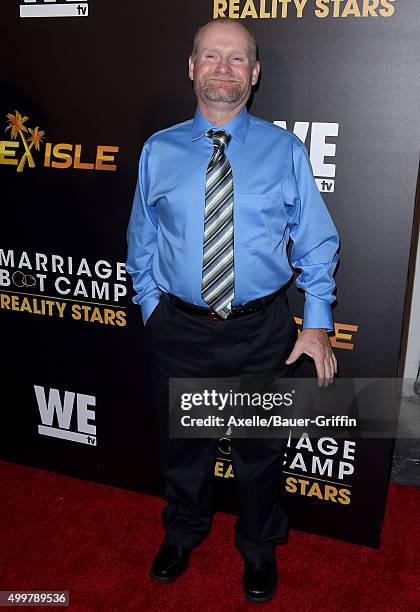 Personality Mike 'Sugar Bear' Thompson arrives at the premiere of 'Marriage Boot Camp' Reality Stars And 'Ex Isle' at Le Jardin on November 19, 2015...