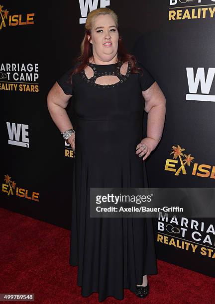 Personality Mama June Shannon arrives at the premiere of 'Marriage Boot Camp' Reality Stars And 'Ex Isle' at Le Jardin on November 19, 2015 in...