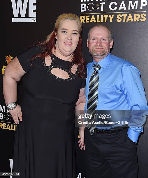 Personalities Mama June Shannon and Mike 'Sugar Bear' Thompson arrive at the premiere of 'Marriage Boot Camp' Reality Stars And 'Ex Isle' at Le...