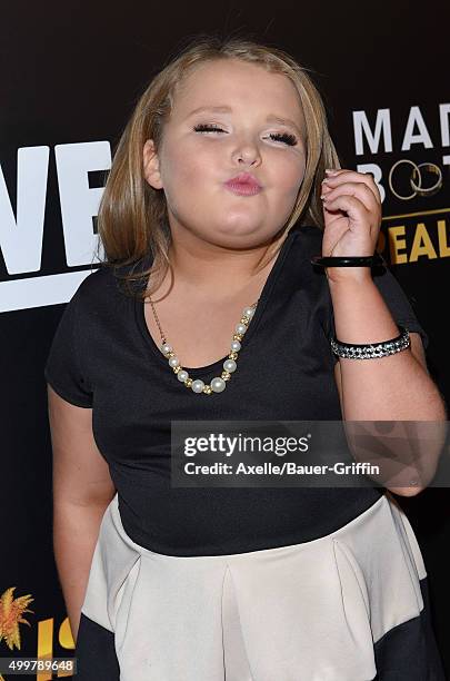 Personality Alana 'Honey Boo Boo' Thompson arrives at the premiere of 'Marriage Boot Camp' Reality Stars And 'Ex Isle' at Le Jardin on November 19,...