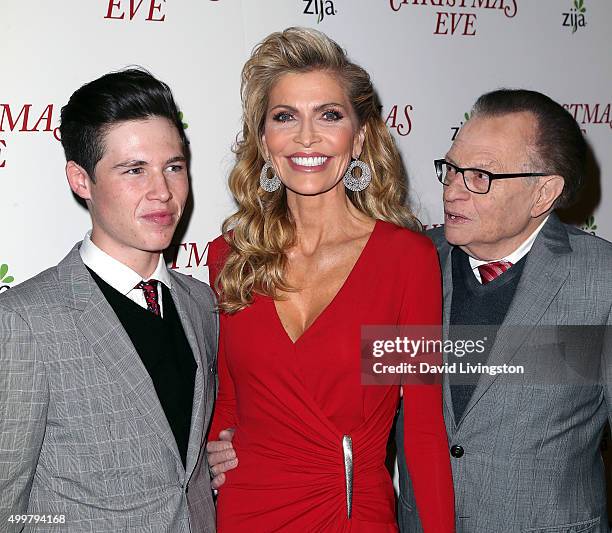 Cannon King, mother actress Shawn King and father TV host Larry King attend the premiere of Unstuck's "Christmas Eve" at ArcLight Hollywood on...