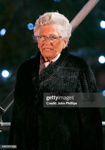 Princess Astrid Of Norway Turns On The Lights of the Trafalgar Square Christmas Tree at Trafalgar Square on December 3, 2015 in London, England.