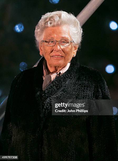 Princess Astrid Of Norway Turns On The Lights of the Trafalgar Square Christmas Tree at Trafalgar Square on December 3, 2015 in London, England.