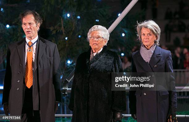 Princess Astrid Of Norway Turns On The Lights of the Trafalgar Square Christmas Tree at Trafalgar Square on December 3, 2015 in London, England.