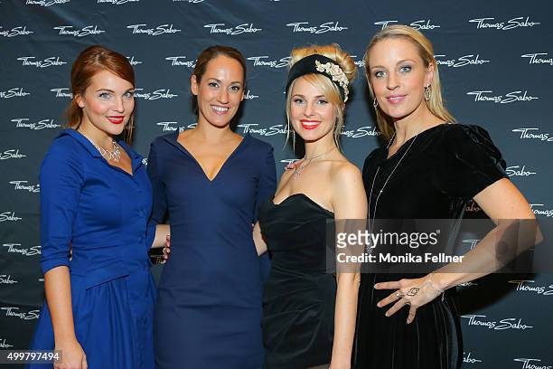 Barbara Kaudelka, Bianca Schwarzjirg, Silvia Schneider and Lilian Klebow attend the Thomas Sabo Brand Event at Park Hyatt on December 3, 2015 in...